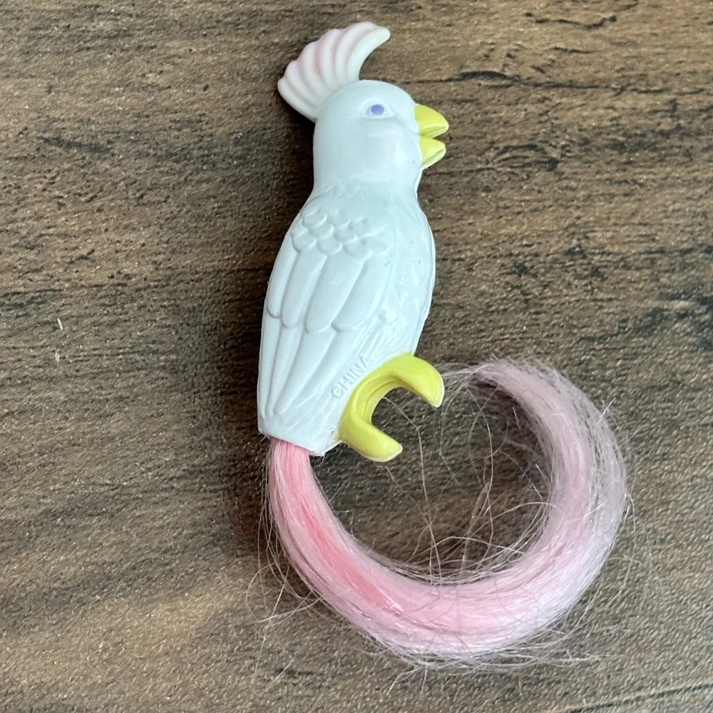 VINTAGE 1990 Mattel Barbie Bird Cage Cockatoo Replacement Cockatiel Bird White